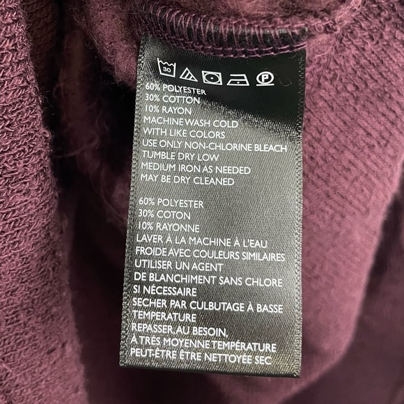 Free People Beach Bellevue Pullover Tunic Top Mixed Material Fleece Purple NWT - Picture 12 of 16